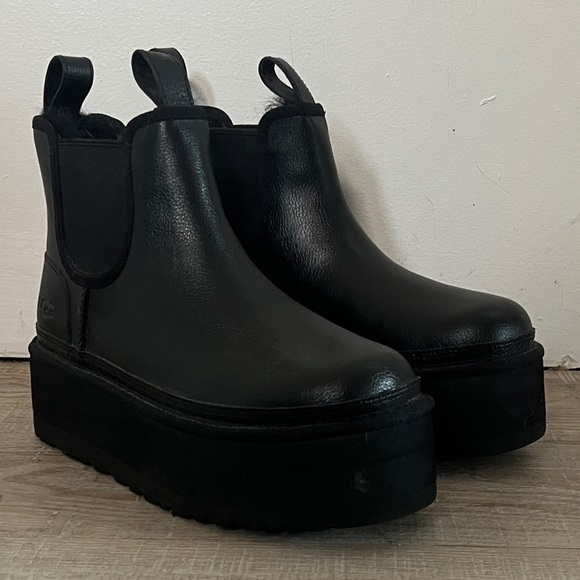 UGG Shoes - Black Platform Chelsea Boots